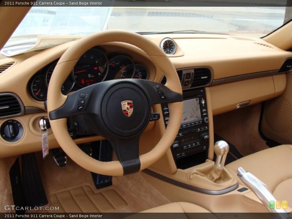 Sand Beige Interior Dashboard for the 2011 Porsche 911 Carrera Coupe #38446564