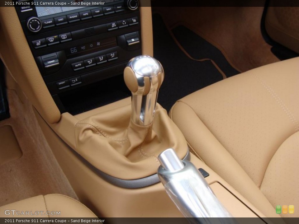 Sand Beige Interior Transmission for the 2011 Porsche 911 Carrera Coupe #38446588