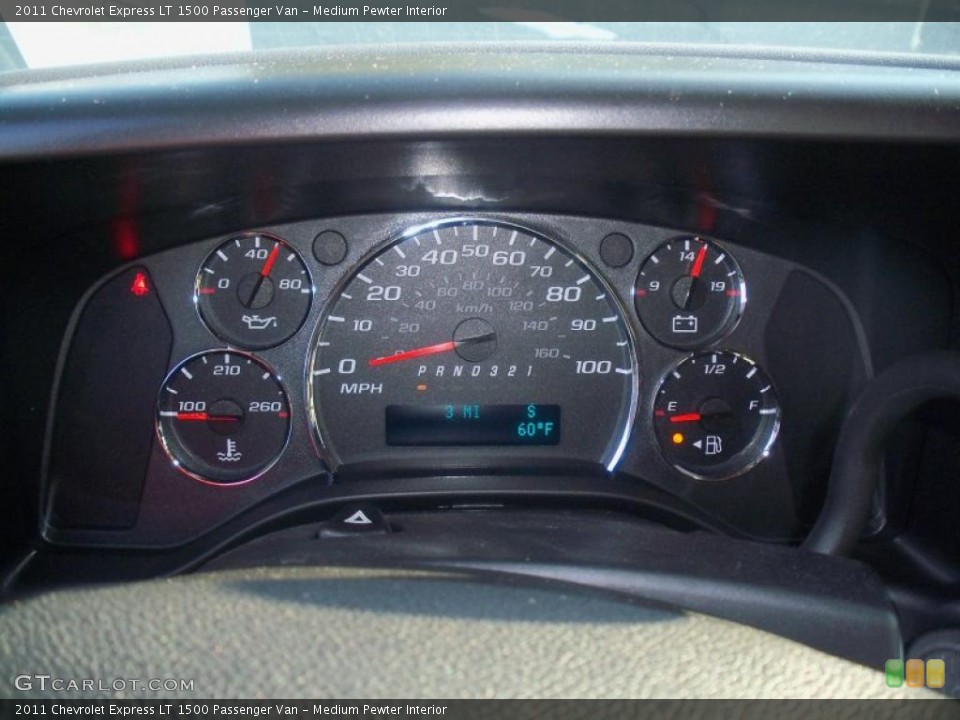 Medium Pewter Interior Gauges for the 2011 Chevrolet Express LT 1500 Passenger Van #38452952