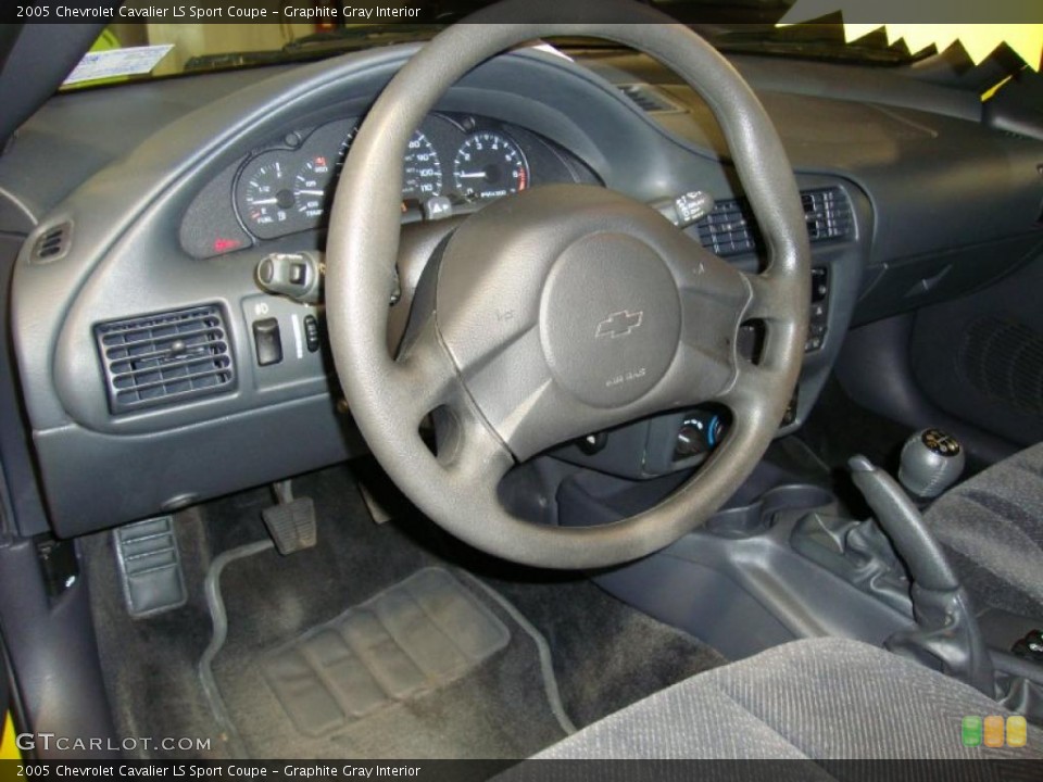 Graphite Gray Interior Steering Wheel for the 2005 Chevrolet Cavalier LS Sport Coupe #38456353