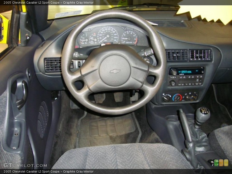 Graphite Gray Interior Steering Wheel for the 2005 Chevrolet Cavalier LS Sport Coupe #38456505