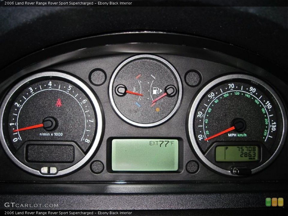 Ebony Black Interior Gauges for the 2006 Land Rover Range Rover Sport Supercharged #38463309