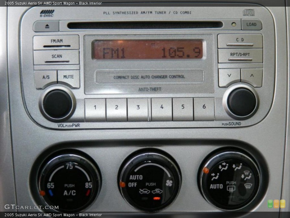 Black Interior Controls for the 2005 Suzuki Aerio SX AWD Sport Wagon #38464637