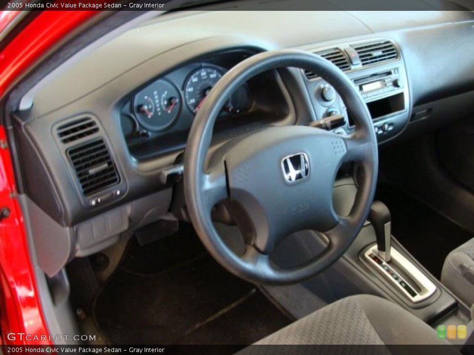 Gray Interior Dashboard for the 2005 Honda Civic Value Package Sedan #38466993