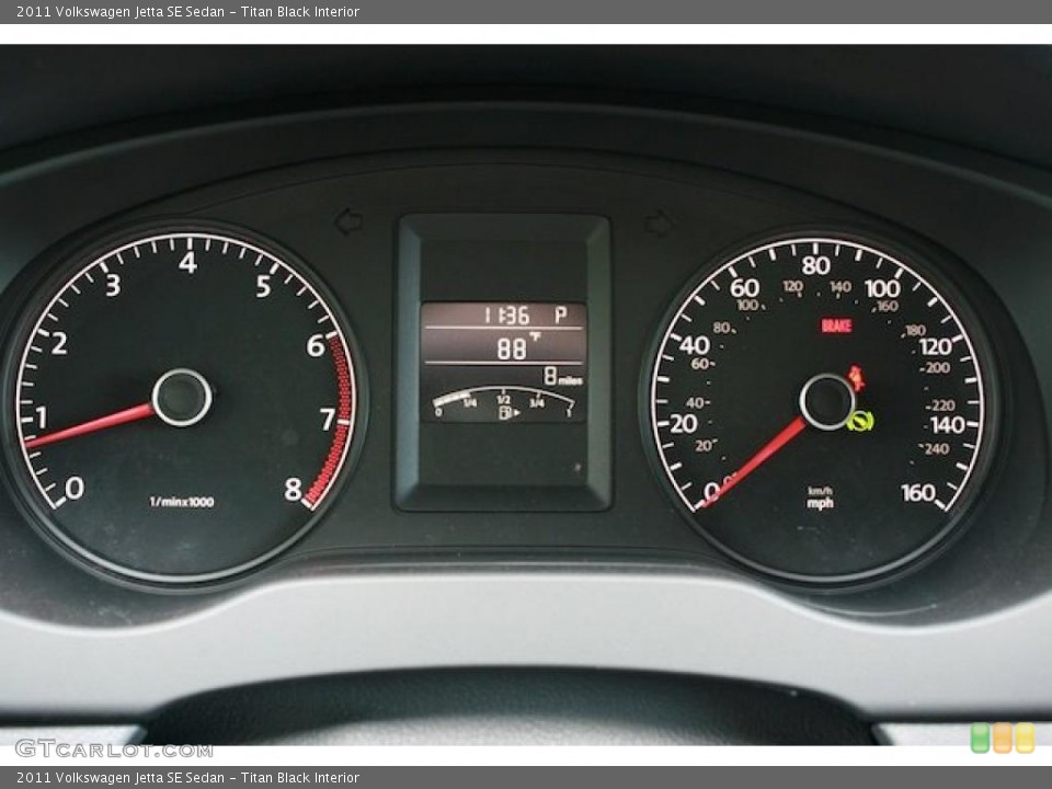 Titan Black Interior Gauges for the 2011 Volkswagen Jetta SE Sedan #38468245