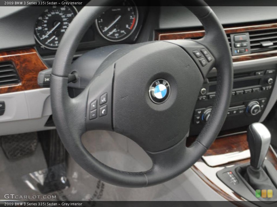 Grey Interior Steering Wheel for the 2009 BMW 3 Series 335i Sedan #38469693