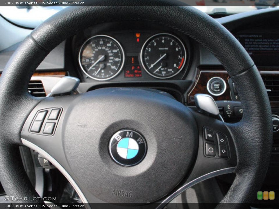 Black Interior Steering Wheel for the 2009 BMW 3 Series 335i Sedan #38470721