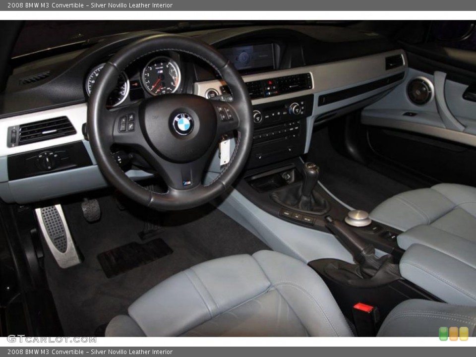 Silver Novillo Leather Interior Dashboard for the 2008 BMW M3 Convertible #38482531