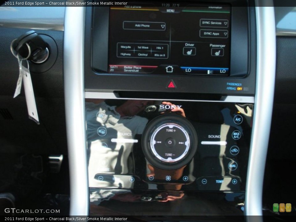 Charcoal Black/Silver Smoke Metallic Interior Controls for the 2011 Ford Edge Sport #38489635