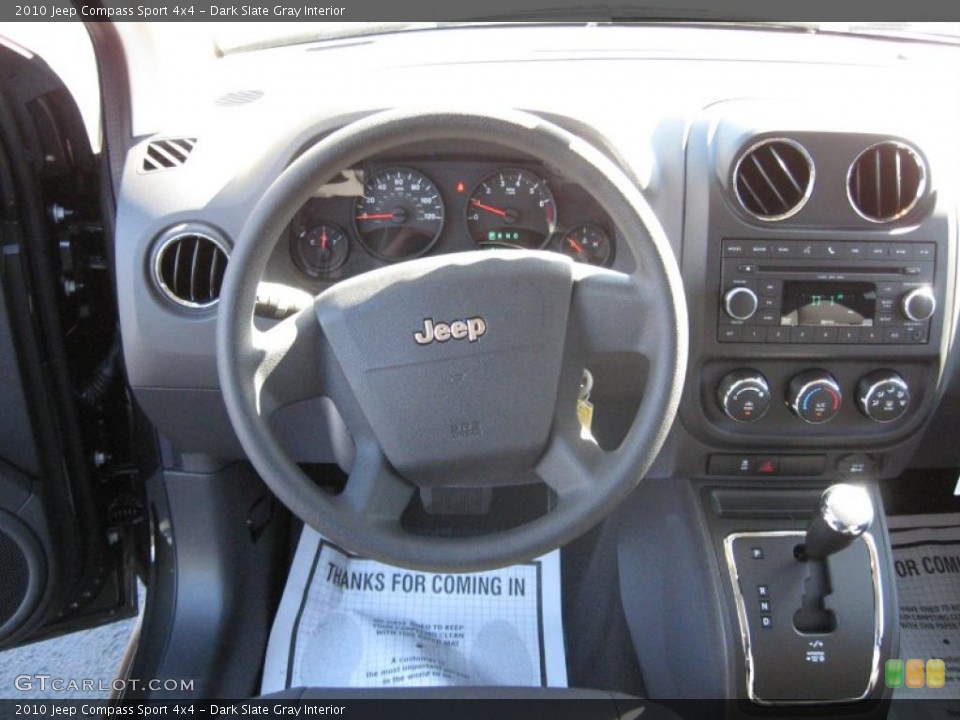 Dark Slate Gray Interior Dashboard for the 2010 Jeep Compass Sport 4x4 #38497311