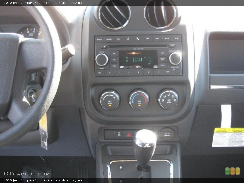 Dark Slate Gray Interior Controls for the 2010 Jeep Compass Sport 4x4 #38497327