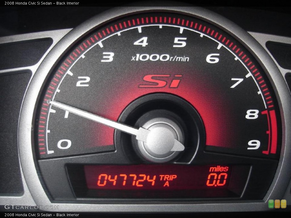 Black Interior Gauges for the 2008 Honda Civic Si Sedan #38510359
