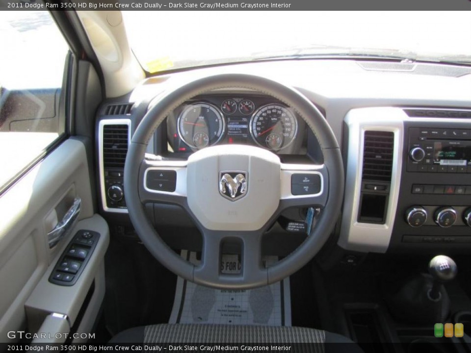 Dark Slate Gray/Medium Graystone Interior Steering Wheel for the 2011 Dodge Ram 3500 HD Big Horn Crew Cab Dually #38516431