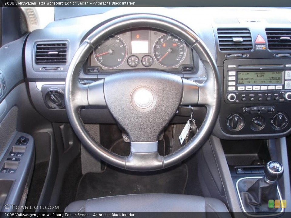 Anthracite Black Interior Steering Wheel for the 2008 Volkswagen Jetta Wolfsburg Edition Sedan #38517355