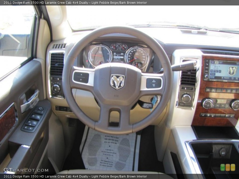 Light Pebble Beige/Bark Brown Interior Steering Wheel for the 2011 Dodge Ram 3500 HD Laramie Crew Cab 4x4 Dually #38517475