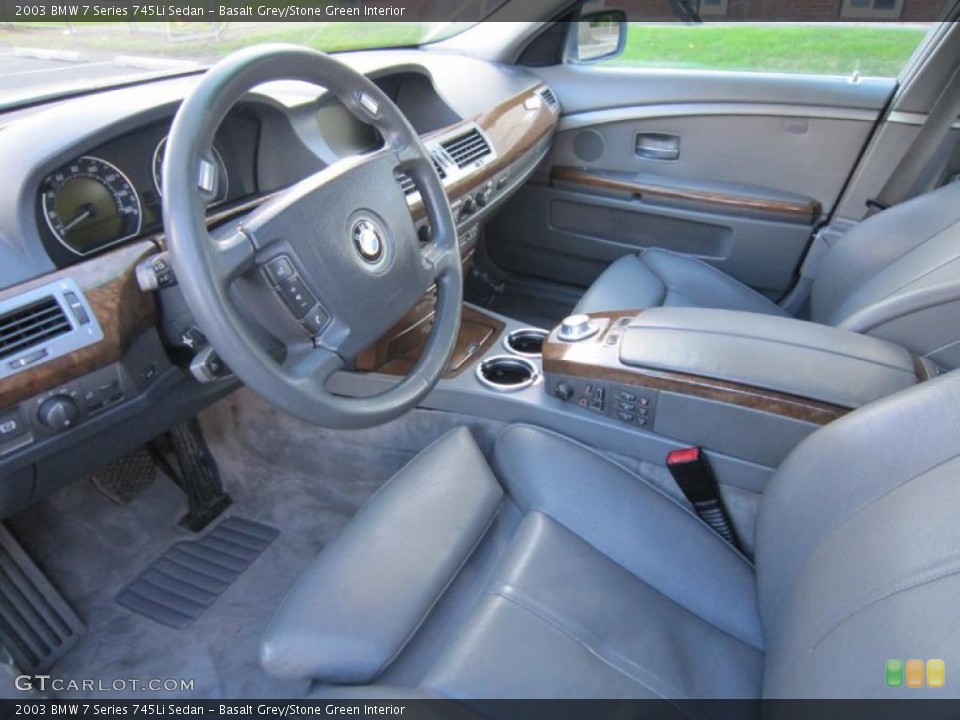 Basalt Grey/Stone Green 2003 BMW 7 Series Interiors