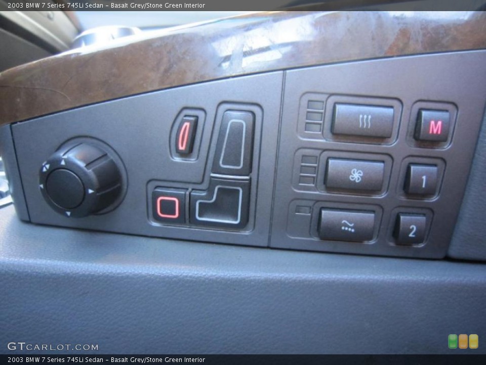 Basalt Grey/Stone Green Interior Controls for the 2003 BMW 7 Series 745Li Sedan #38537803