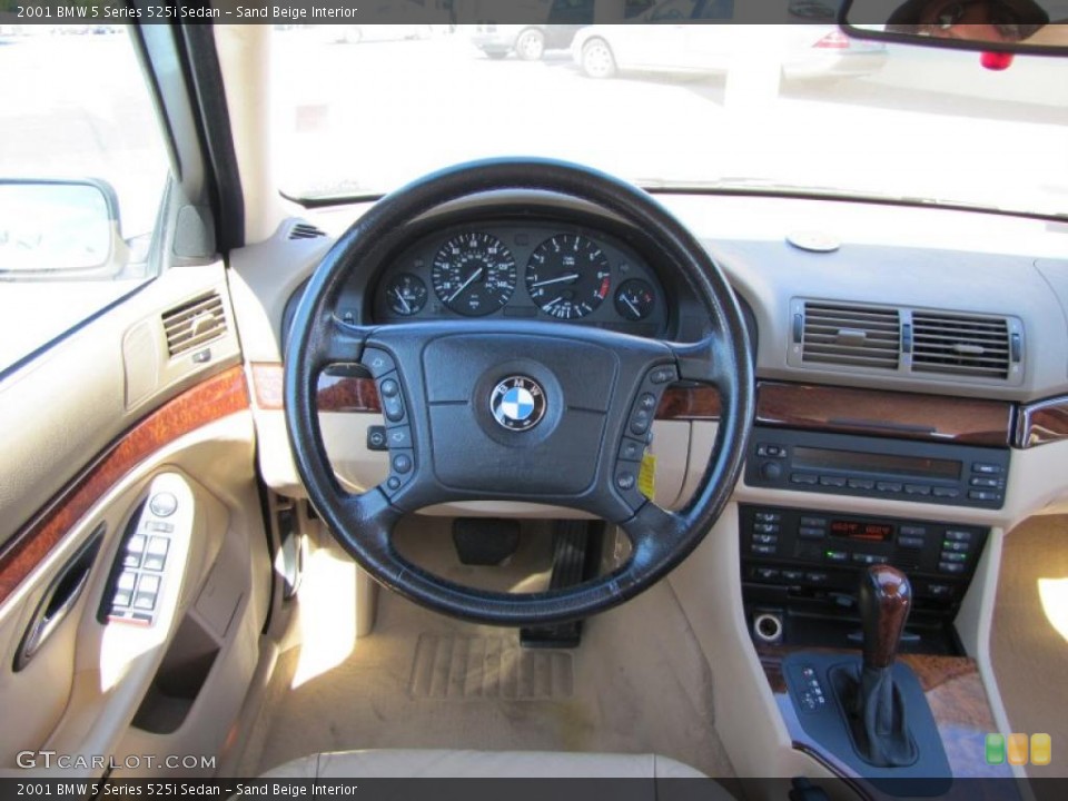 Sand Beige Interior Steering Wheel for the 2001 BMW 5 Series 525i Sedan #38541515