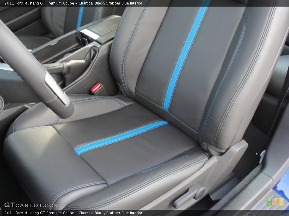 Charcoal Black/Grabber Blue Interior Photo for the 2011 Ford Mustang GT Premium Coupe #38541823