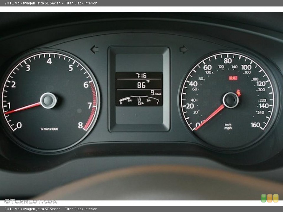 Titan Black Interior Gauges for the 2011 Volkswagen Jetta SE Sedan #38544779