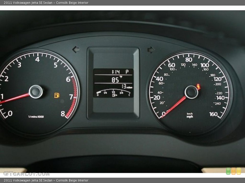 Cornsilk Beige Interior Gauges for the 2011 Volkswagen Jetta SE Sedan #38545619