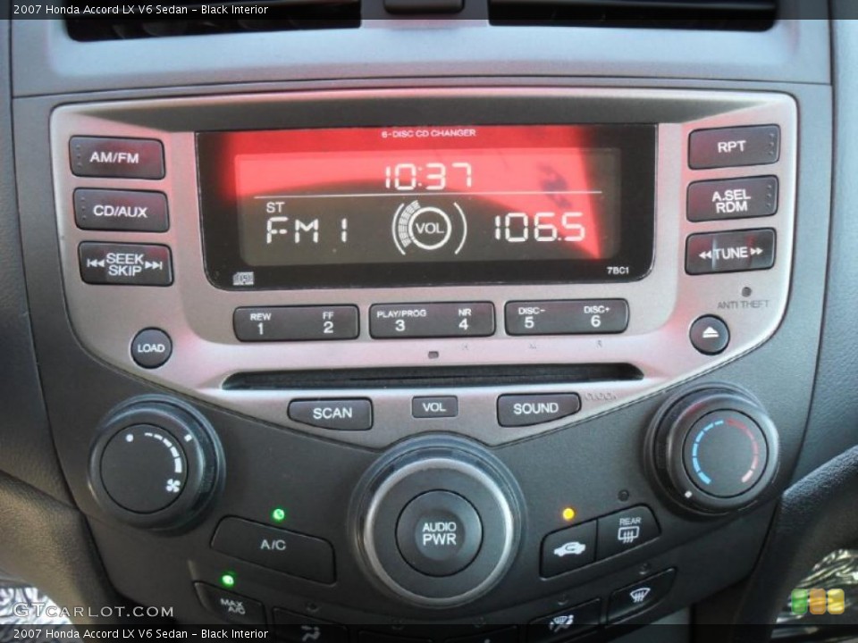 Black Interior Controls for the 2007 Honda Accord LX V6 Sedan #38550641