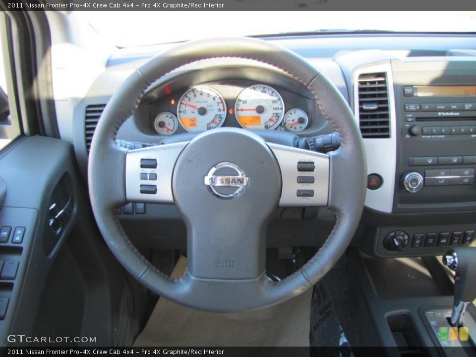 Pro 4X Graphite/Red Interior Steering Wheel for the 2011 Nissan Frontier Pro-4X Crew Cab 4x4 #38552877