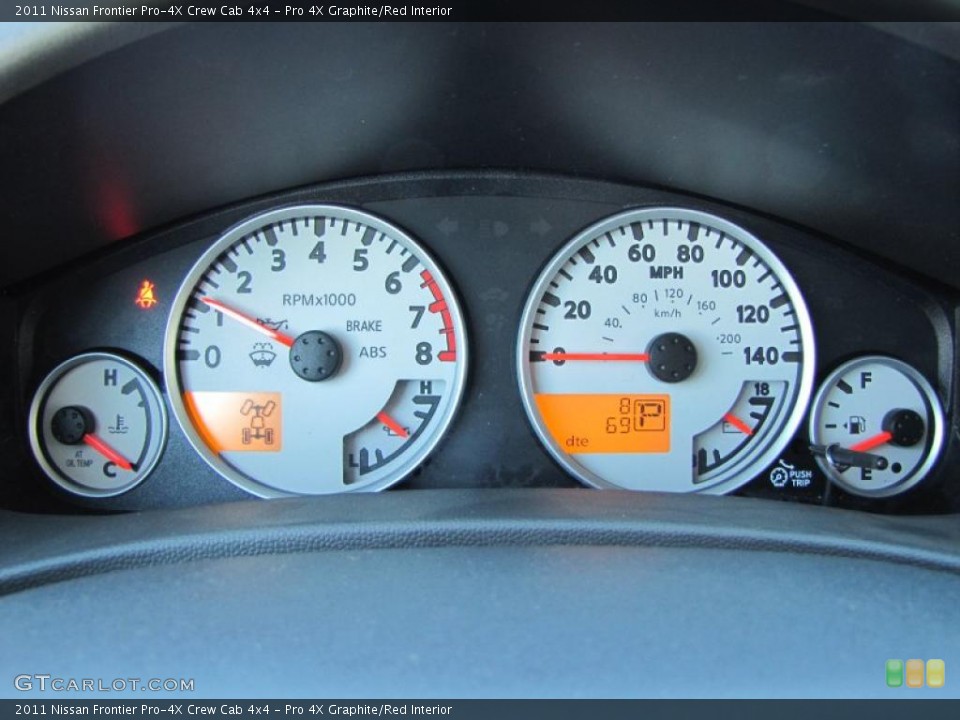 Pro 4X Graphite/Red Interior Gauges for the 2011 Nissan Frontier Pro-4X Crew Cab 4x4 #38552909