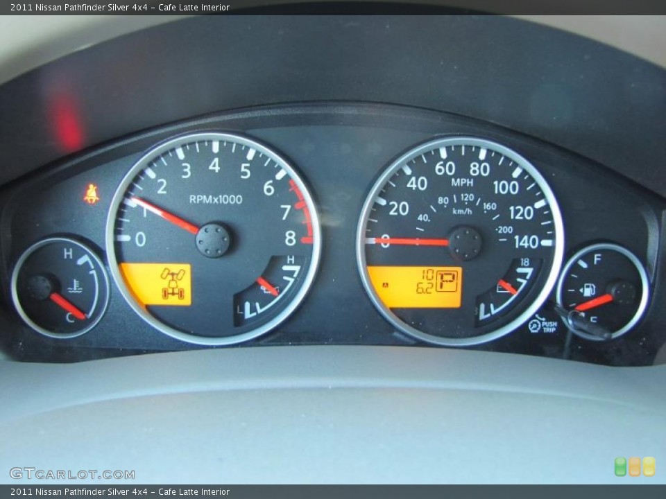 Cafe Latte Interior Gauges for the 2011 Nissan Pathfinder Silver 4x4 #38553193