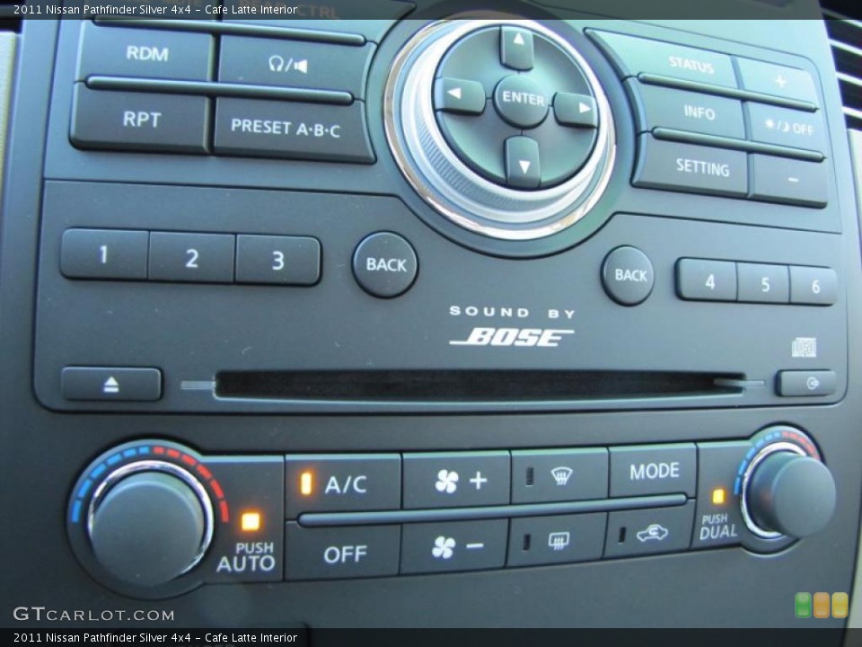 Cafe Latte Interior Controls for the 2011 Nissan Pathfinder Silver 4x4 #38553221