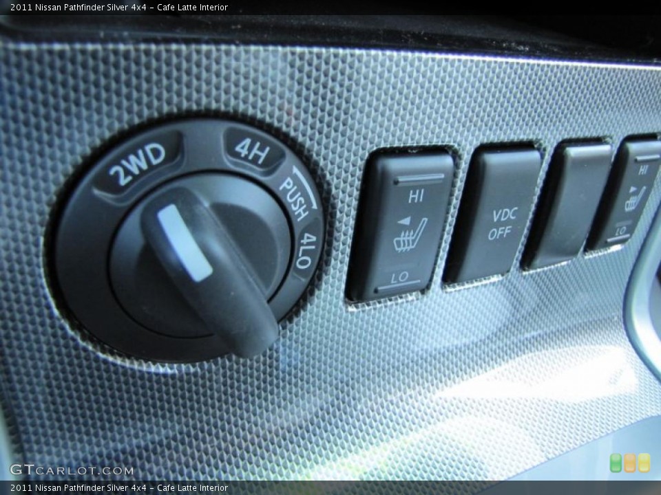 Cafe Latte Interior Controls for the 2011 Nissan Pathfinder Silver 4x4 #38553245