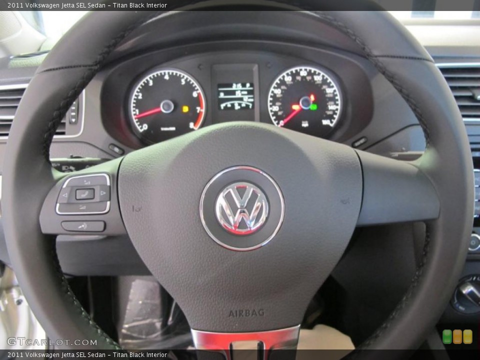 Titan Black Interior Steering Wheel for the 2011 Volkswagen Jetta SEL Sedan #38572072