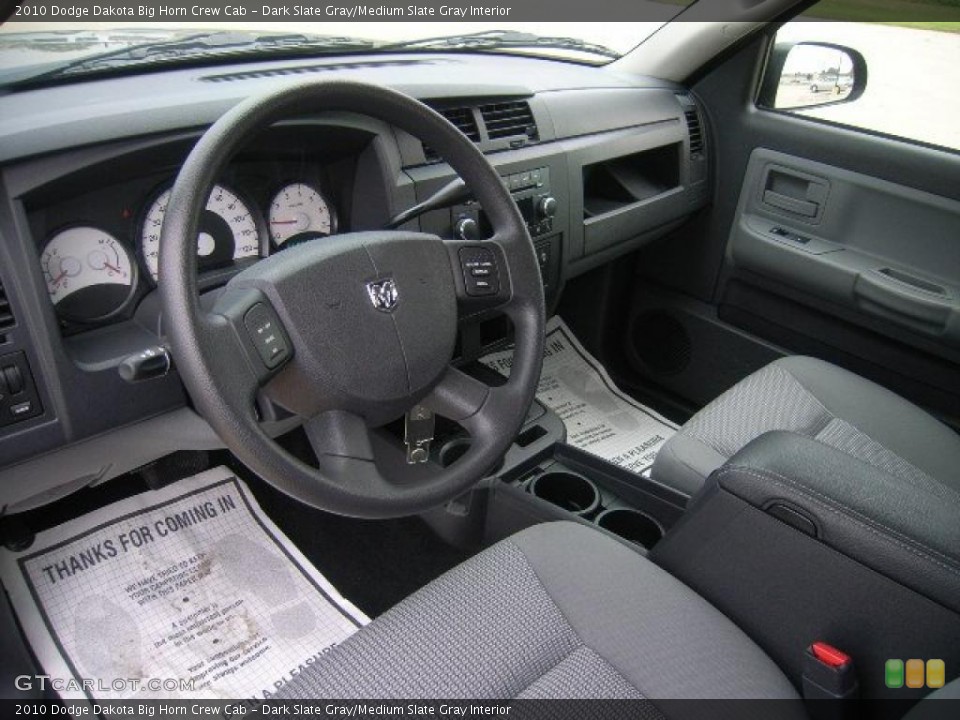 Dark Slate Gray/Medium Slate Gray Interior Prime Interior for the 2010 Dodge Dakota Big Horn Crew Cab #38574900