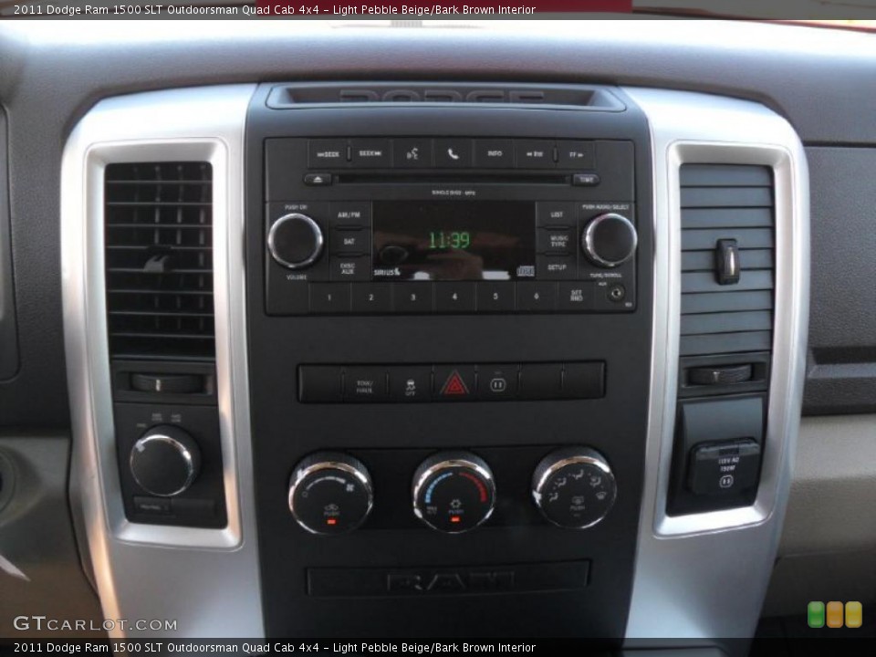 Light Pebble Beige/Bark Brown Interior Controls for the 2011 Dodge Ram 1500 SLT Outdoorsman Quad Cab 4x4 #38586437