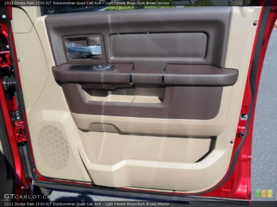 Light Pebble Beige/Bark Brown Interior Door Panel for the 2011 Dodge Ram 1500 SLT Outdoorsman Quad Cab 4x4 #38586565