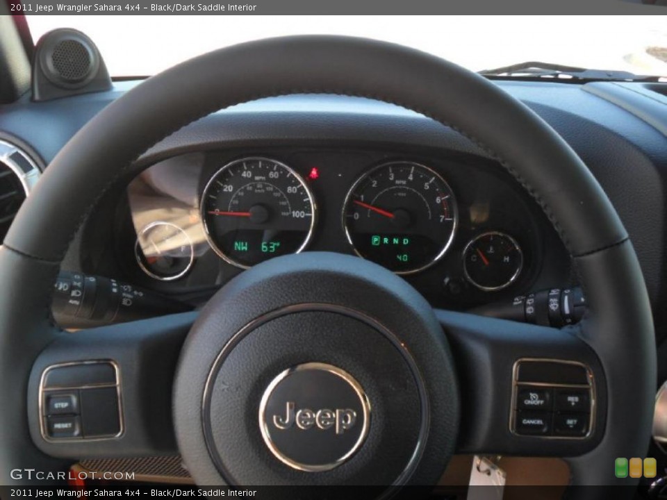 Black/Dark Saddle Interior Steering Wheel for the 2011 Jeep Wrangler Sahara 4x4 #38589009