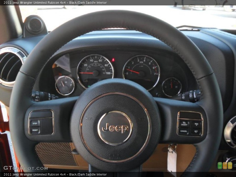 Black/Dark Saddle Interior Steering Wheel for the 2011 Jeep Wrangler Unlimited Rubicon 4x4 #38589333