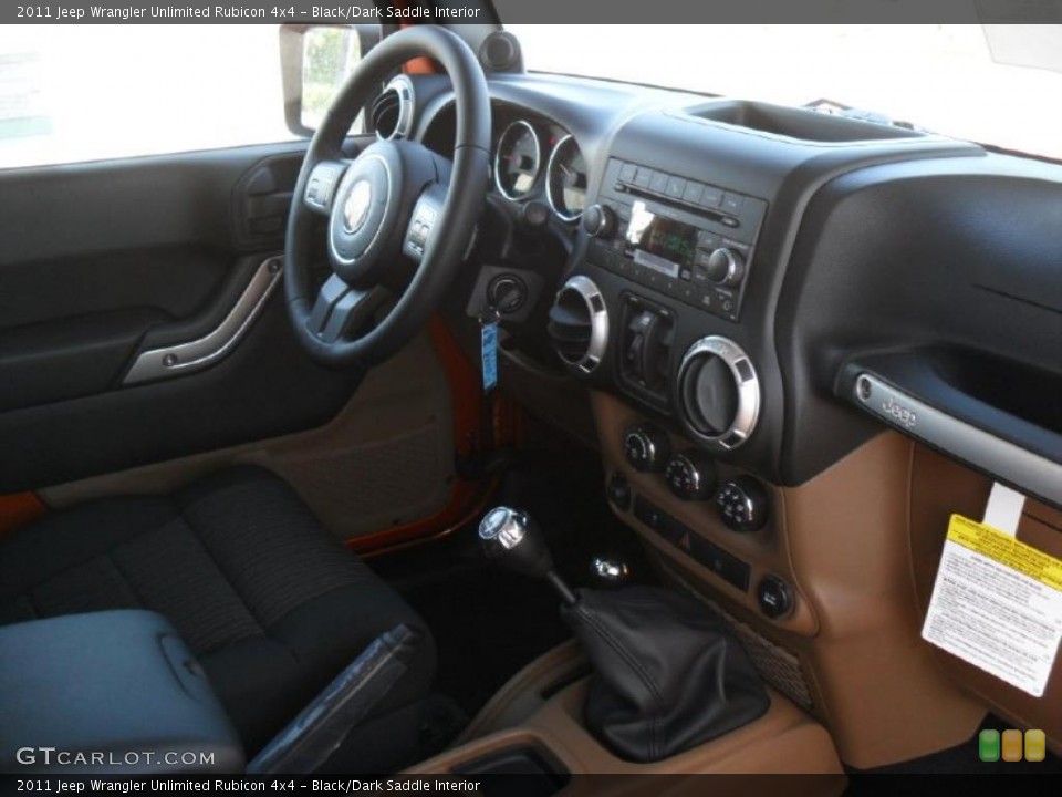 Black/Dark Saddle Interior Photo for the 2011 Jeep Wrangler Unlimited Rubicon 4x4 #38589509