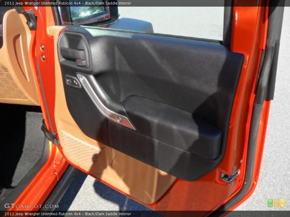 Black/Dark Saddle Interior Door Panel for the 2011 Jeep Wrangler Unlimited Rubicon 4x4 #38589521
