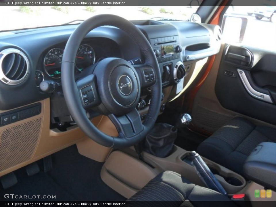 Black/Dark Saddle Interior Prime Interior for the 2011 Jeep Wrangler Unlimited Rubicon 4x4 #38589581