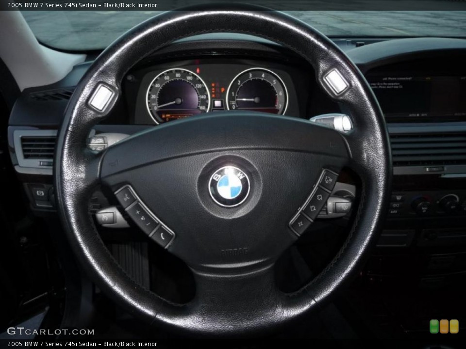 Black/Black Interior Steering Wheel for the 2005 BMW 7 Series 745i Sedan #38591789