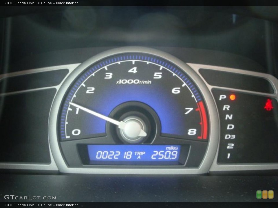 Black Interior Gauges for the 2010 Honda Civic EX Coupe #38591841
