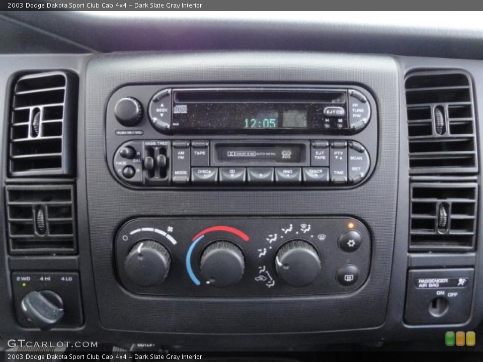 Dark Slate Gray Interior Controls for the 2003 Dodge Dakota Sport Club Cab 4x4 #38604977