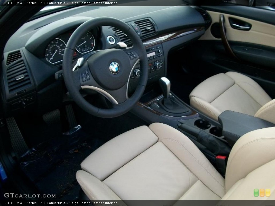 Beige Boston Leather Interior Prime Interior for the 2010 BMW 1 Series 128i Convertible #38610605