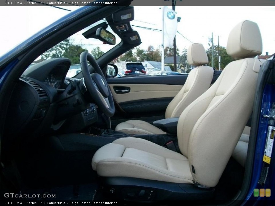 Beige Boston Leather Interior Photo for the 2010 BMW 1 Series 128i Convertible #38610637