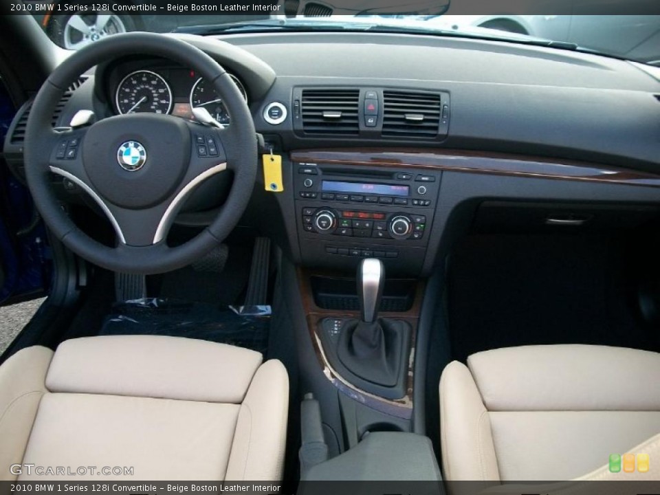 Beige Boston Leather Interior Dashboard for the 2010 BMW 1 Series 128i Convertible #38610653