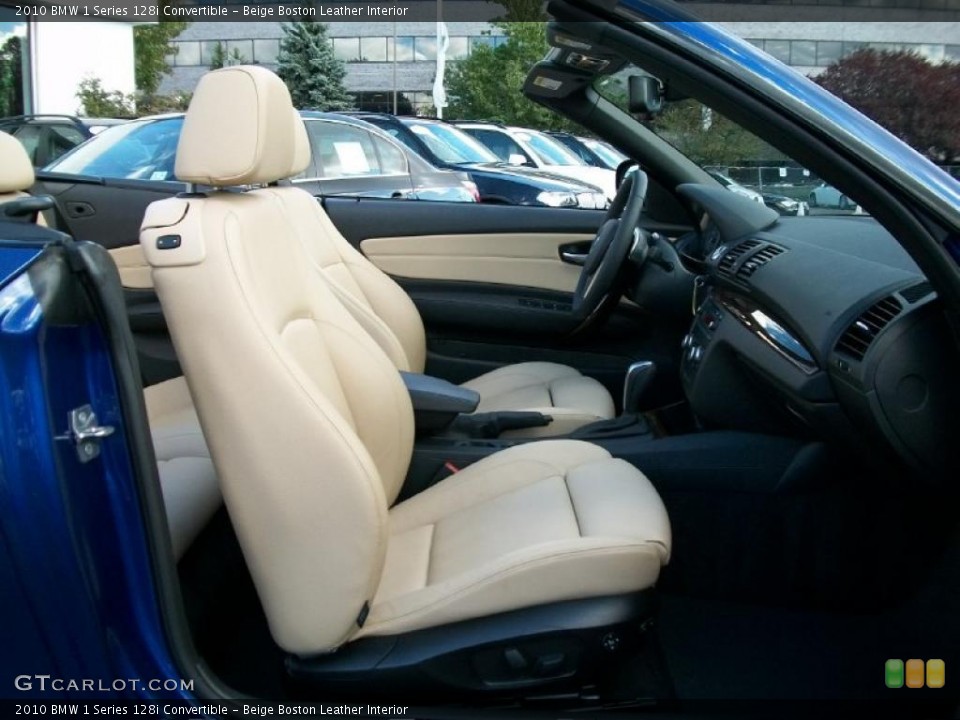 Beige Boston Leather Interior Photo for the 2010 BMW 1 Series 128i Convertible #38610881