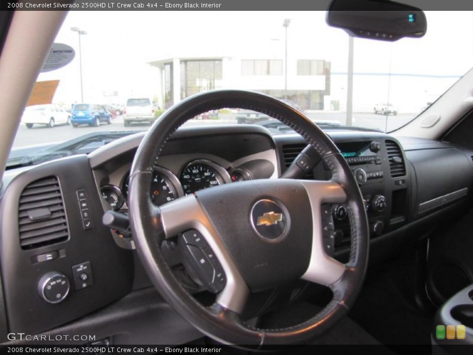 Ebony Black Interior Steering Wheel for the 2008 Chevrolet Silverado 2500HD LT Crew Cab 4x4 #38613994