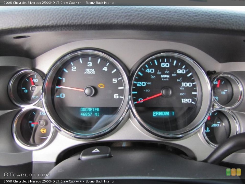Ebony Black Interior Gauges for the 2008 Chevrolet Silverado 2500HD LT Crew Cab 4x4 #38614030