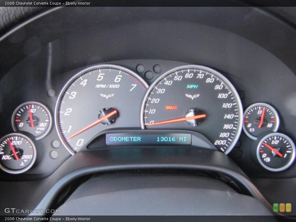Ebony Interior Gauges for the 2008 Chevrolet Corvette Coupe #38614279